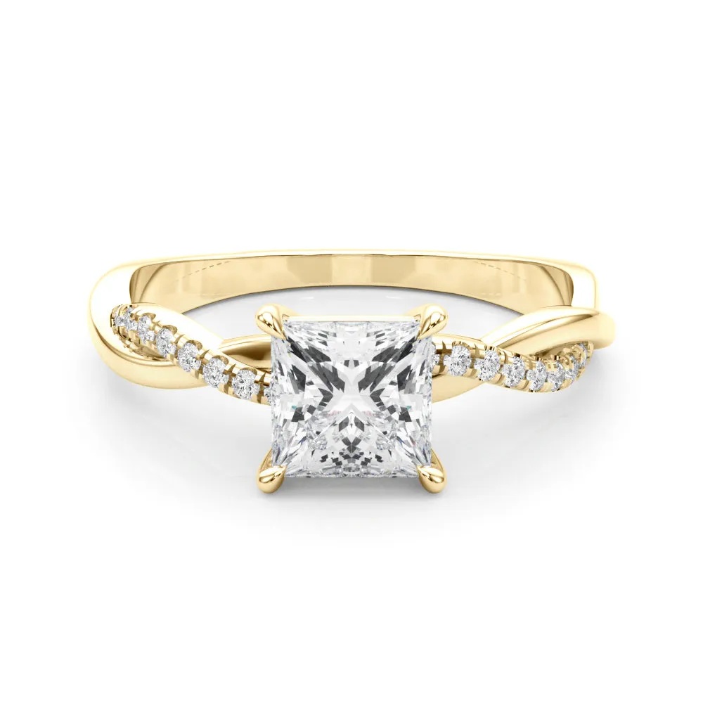 Ladies Sidestone Princess Engagement Ring 51197