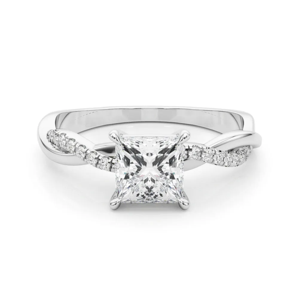 Ladies Sidestone Princess Engagement Ring 51197