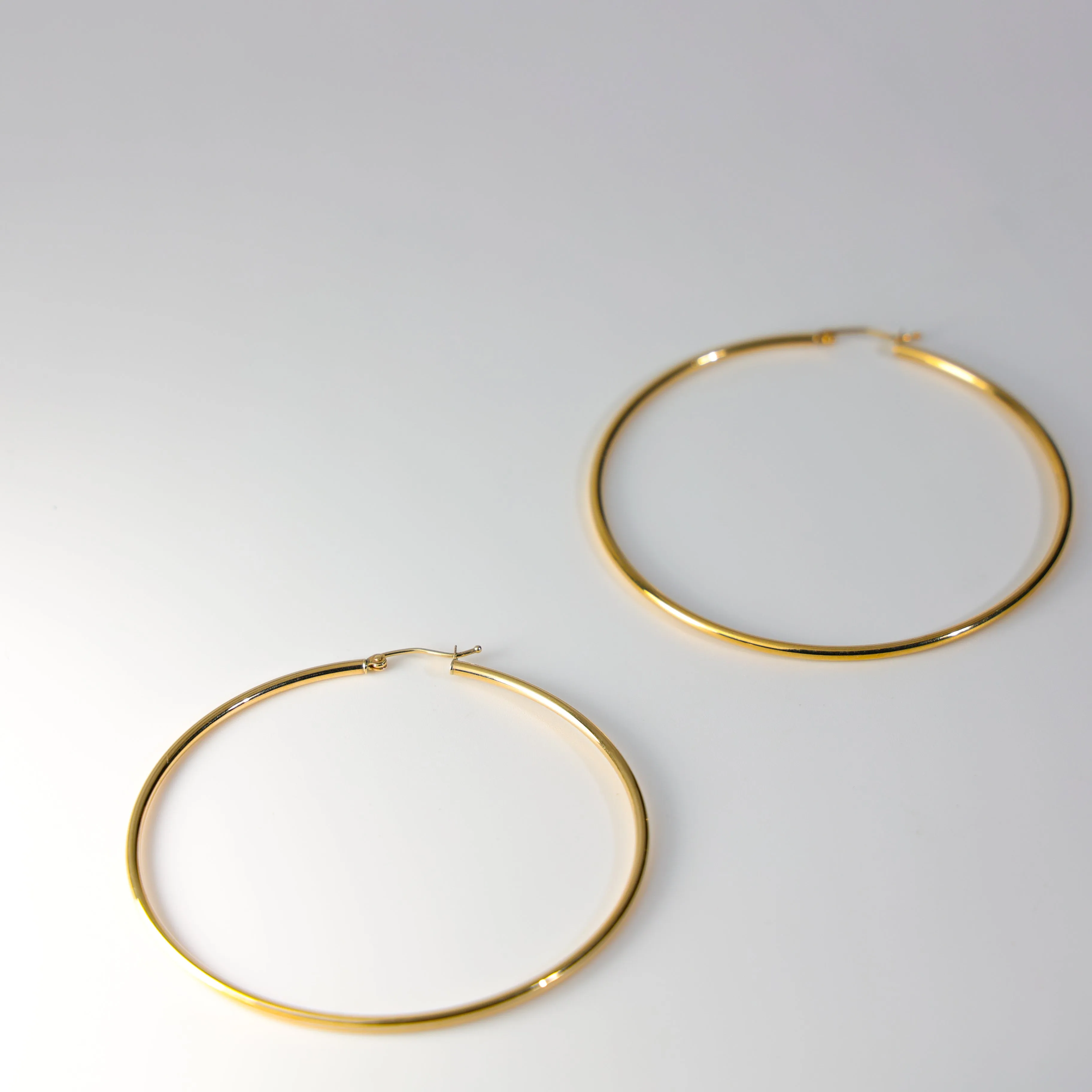 Large Gold Hoop Earrings 65 MM Wide Model-0134