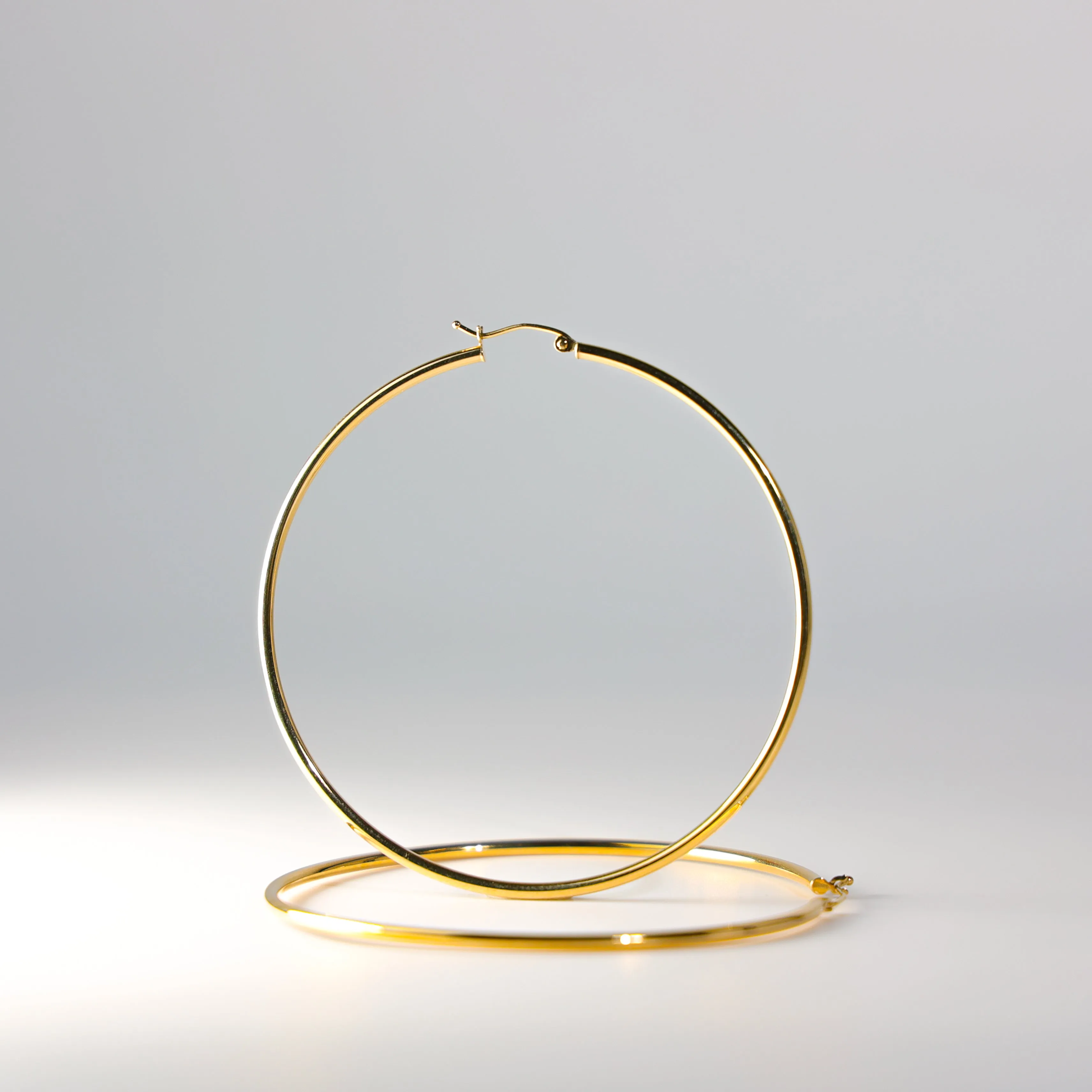 Large Gold Hoop Earrings 65 MM Wide Model-0134