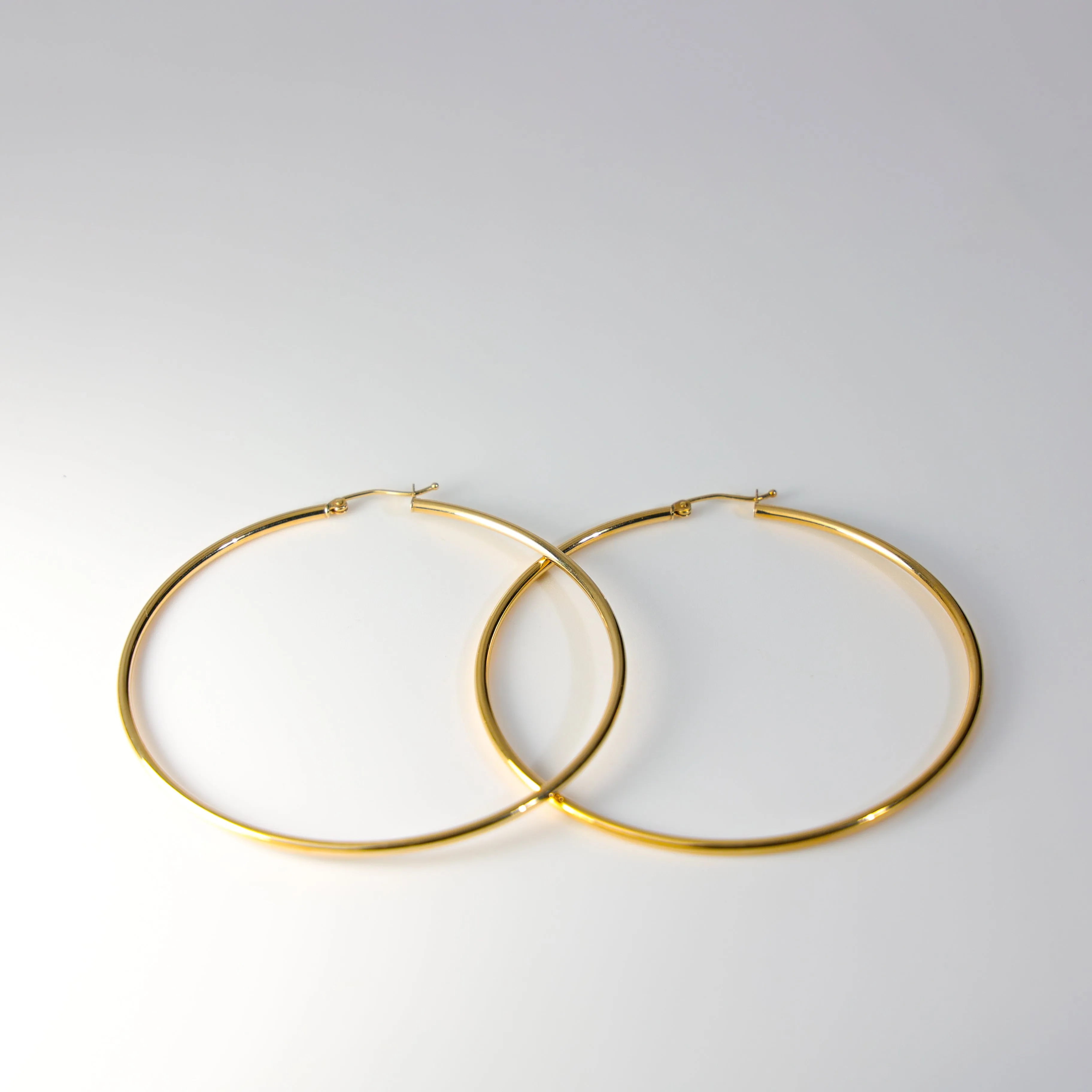 Large Gold Hoop Earrings 65 MM Wide Model-0134