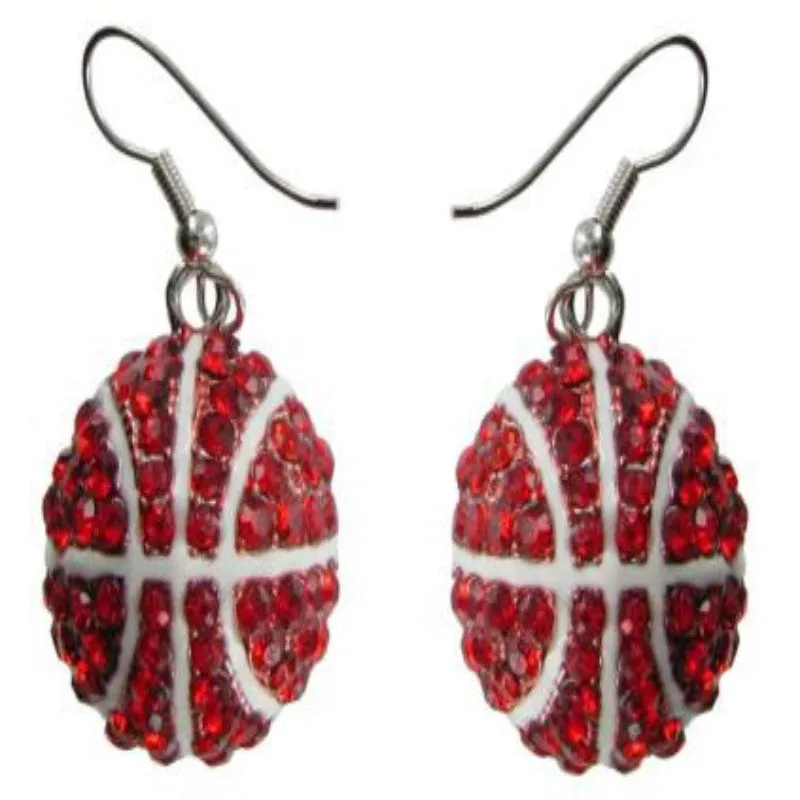 Large Puffy Basketball Earrings