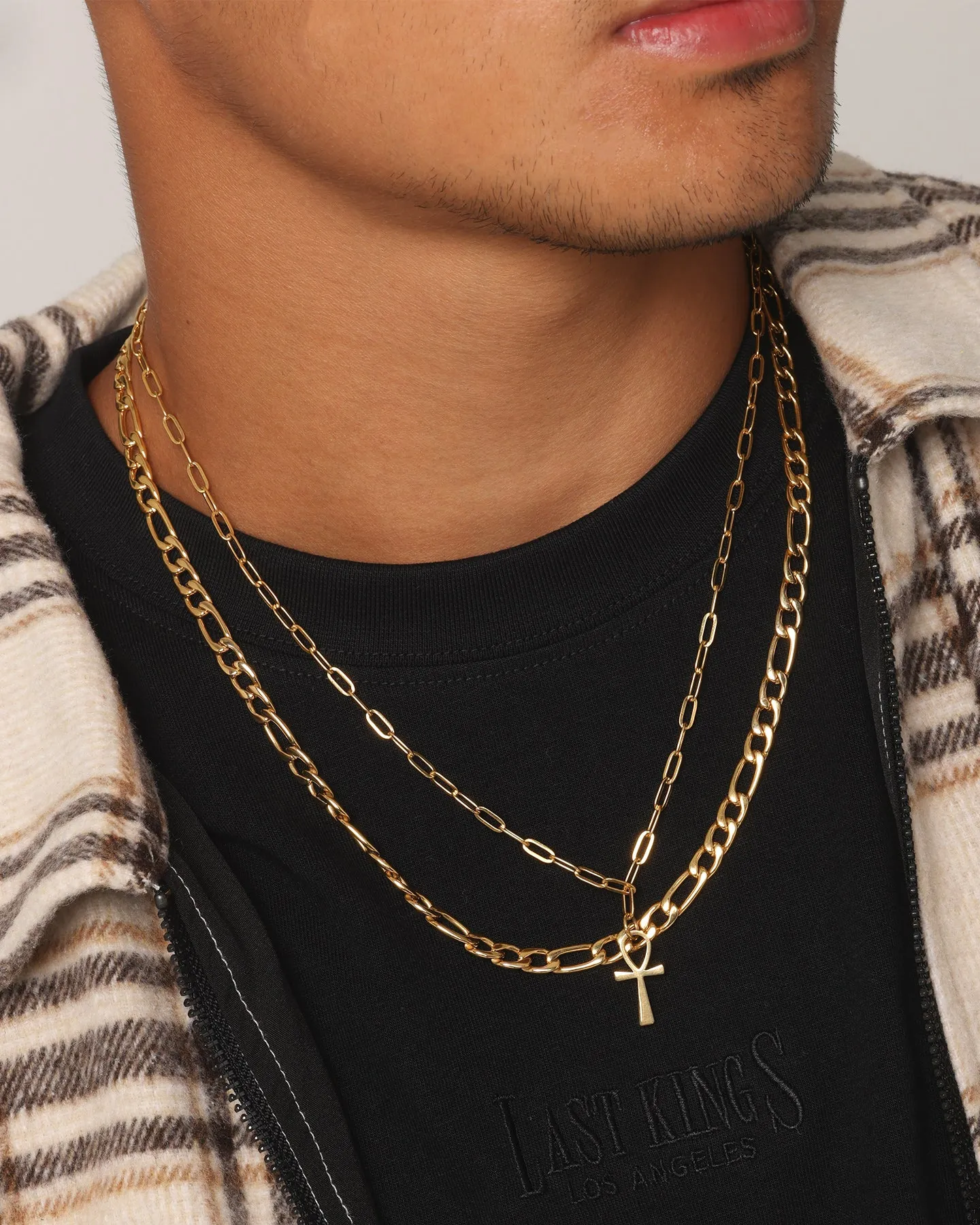 Last Kings Ankh Double Chain Gold