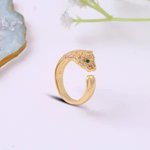 Leopard Gold Plated Silver Ring