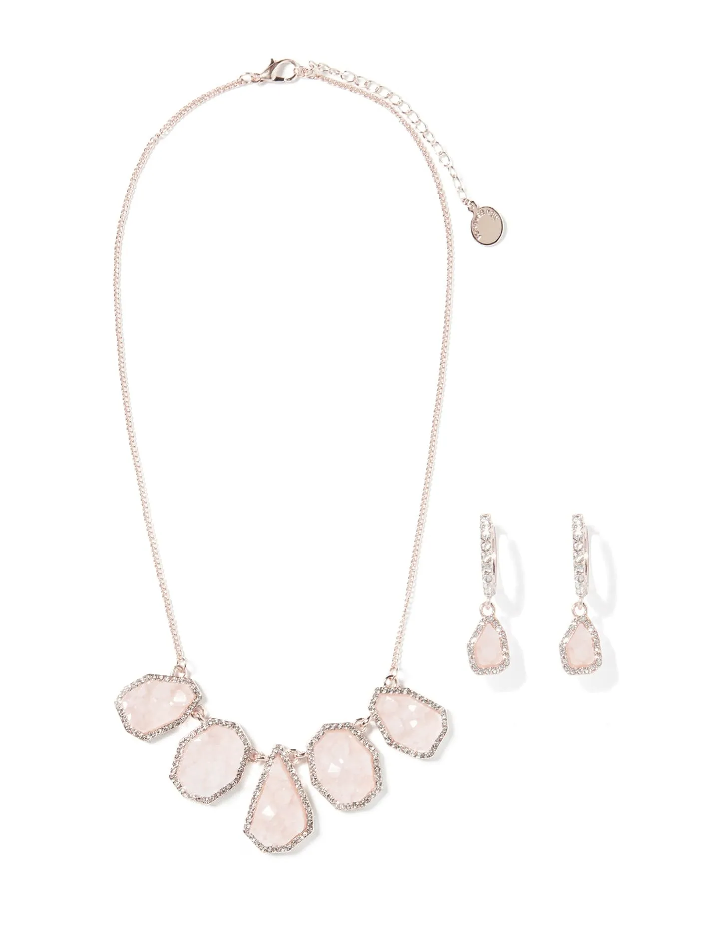 Linda Druzy Stone Earrings & Necklace Set