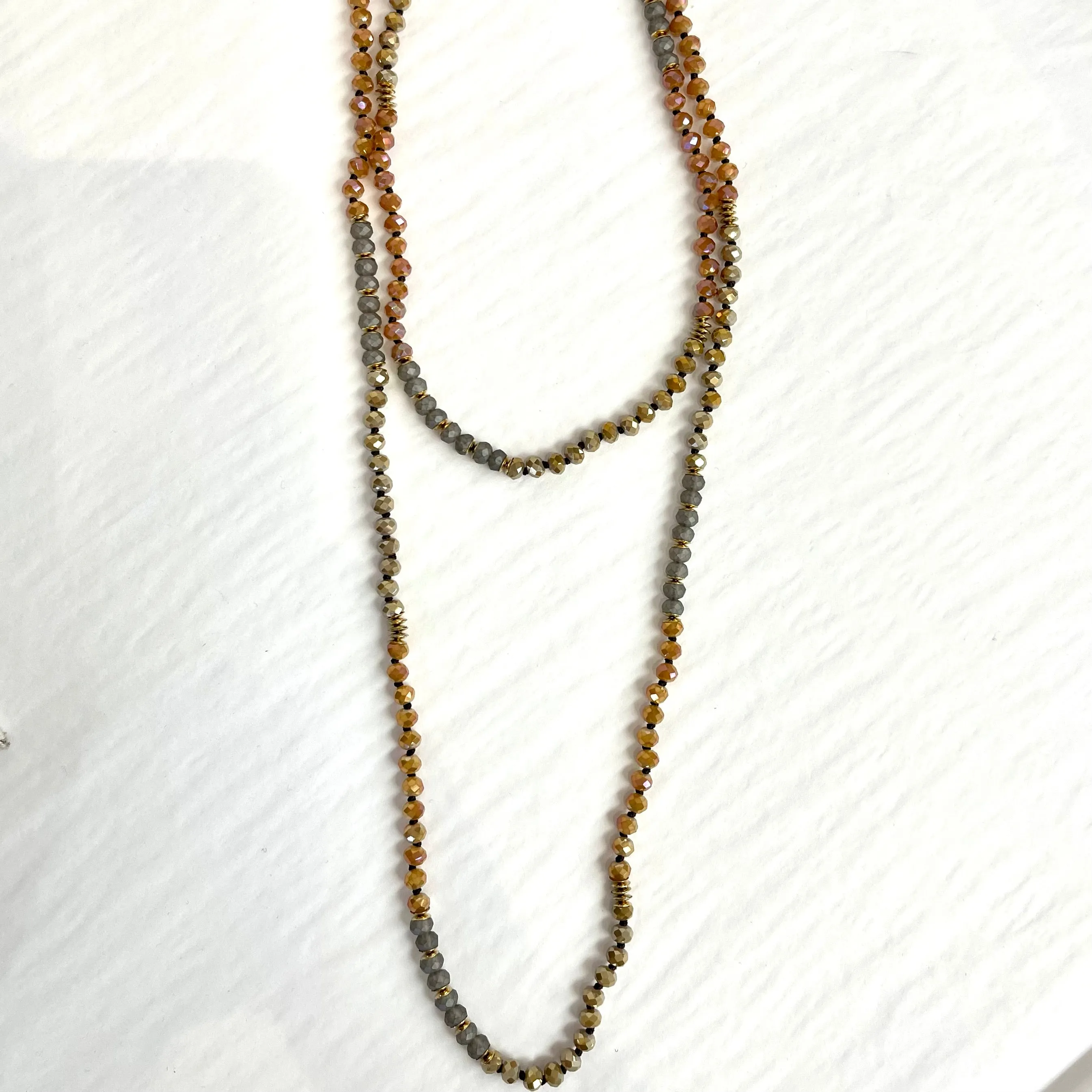 Long Hand Beaded Crystal Necklaces