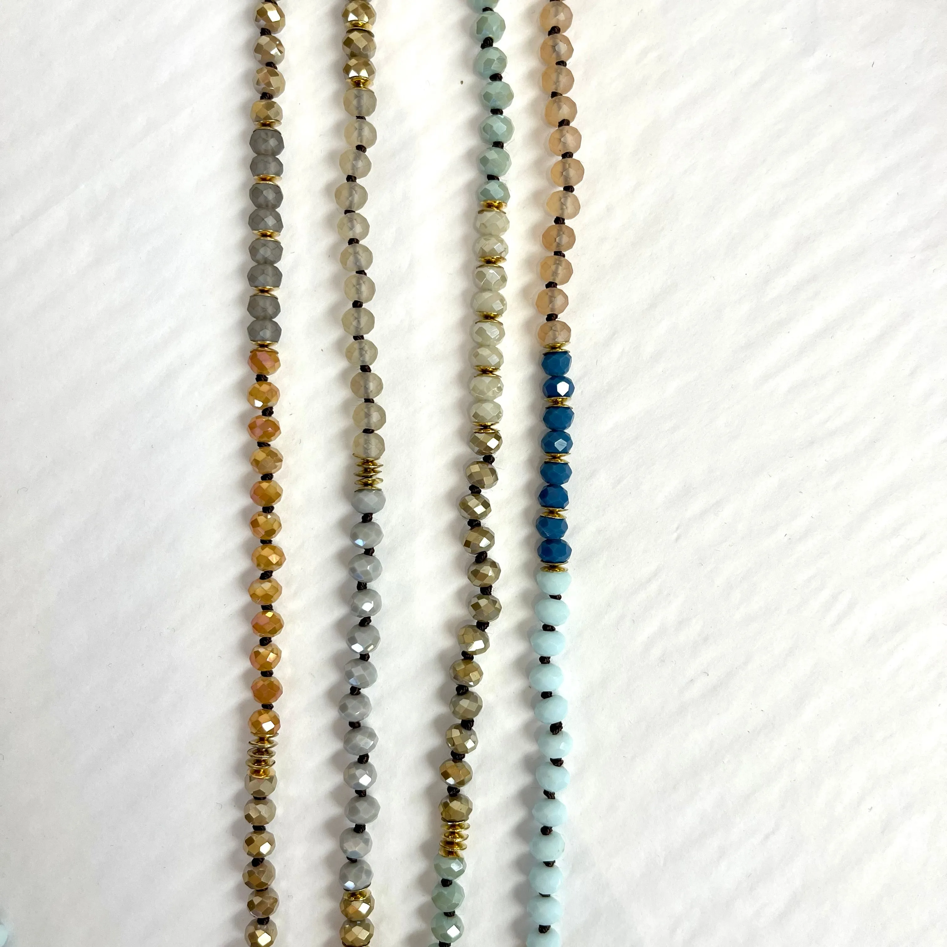 Long Hand Beaded Crystal Necklaces