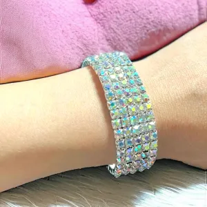 MADISON - AB 5 row rhinestone stretch bracelet