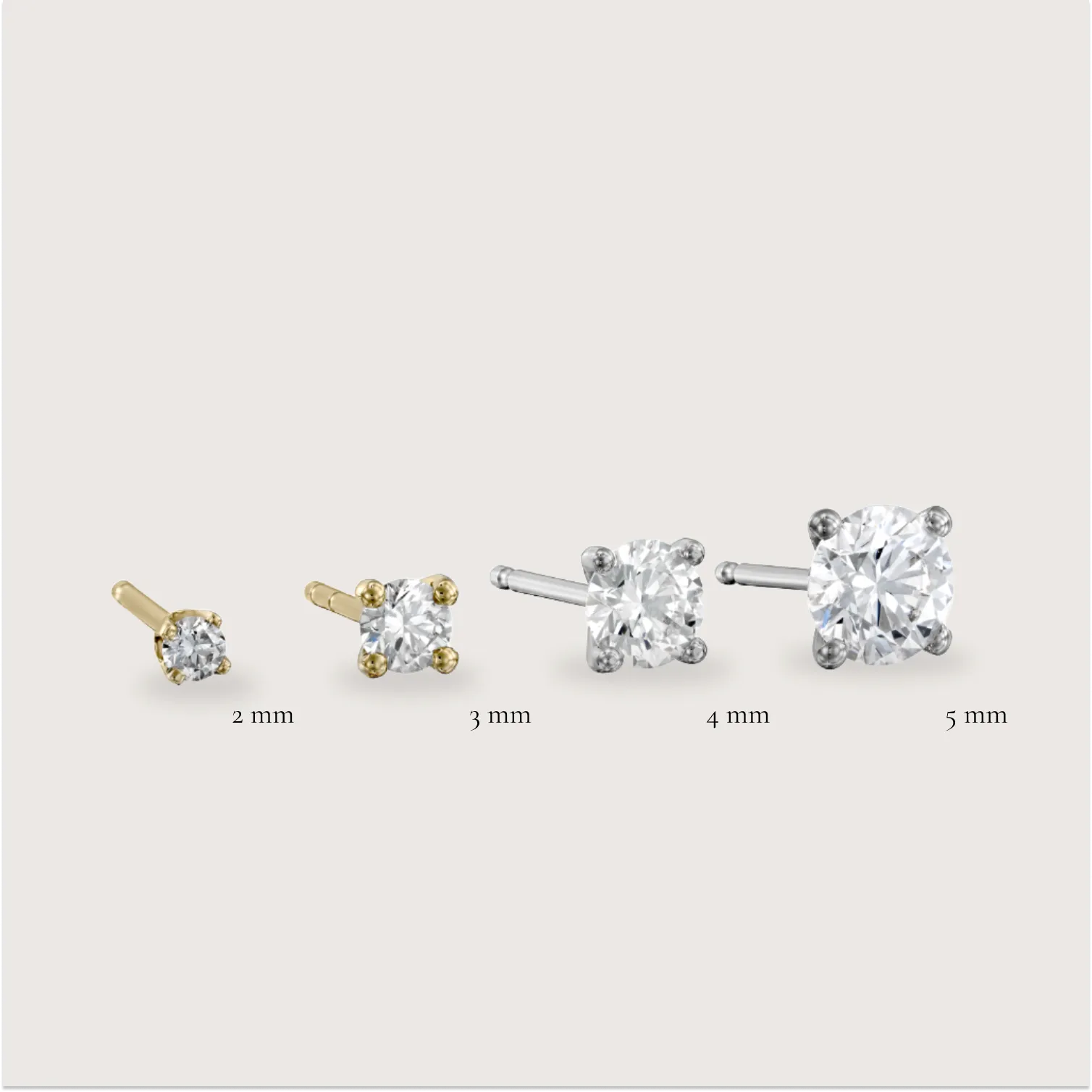 Martina Gold Earrings 5mm White Diamond