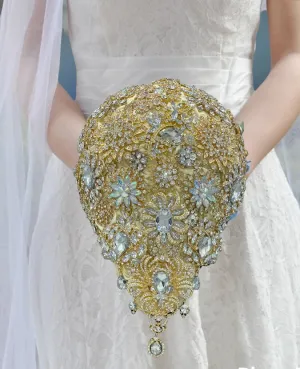 MELE ~ Luxury Cascading Waterfall Brooch Bouquet