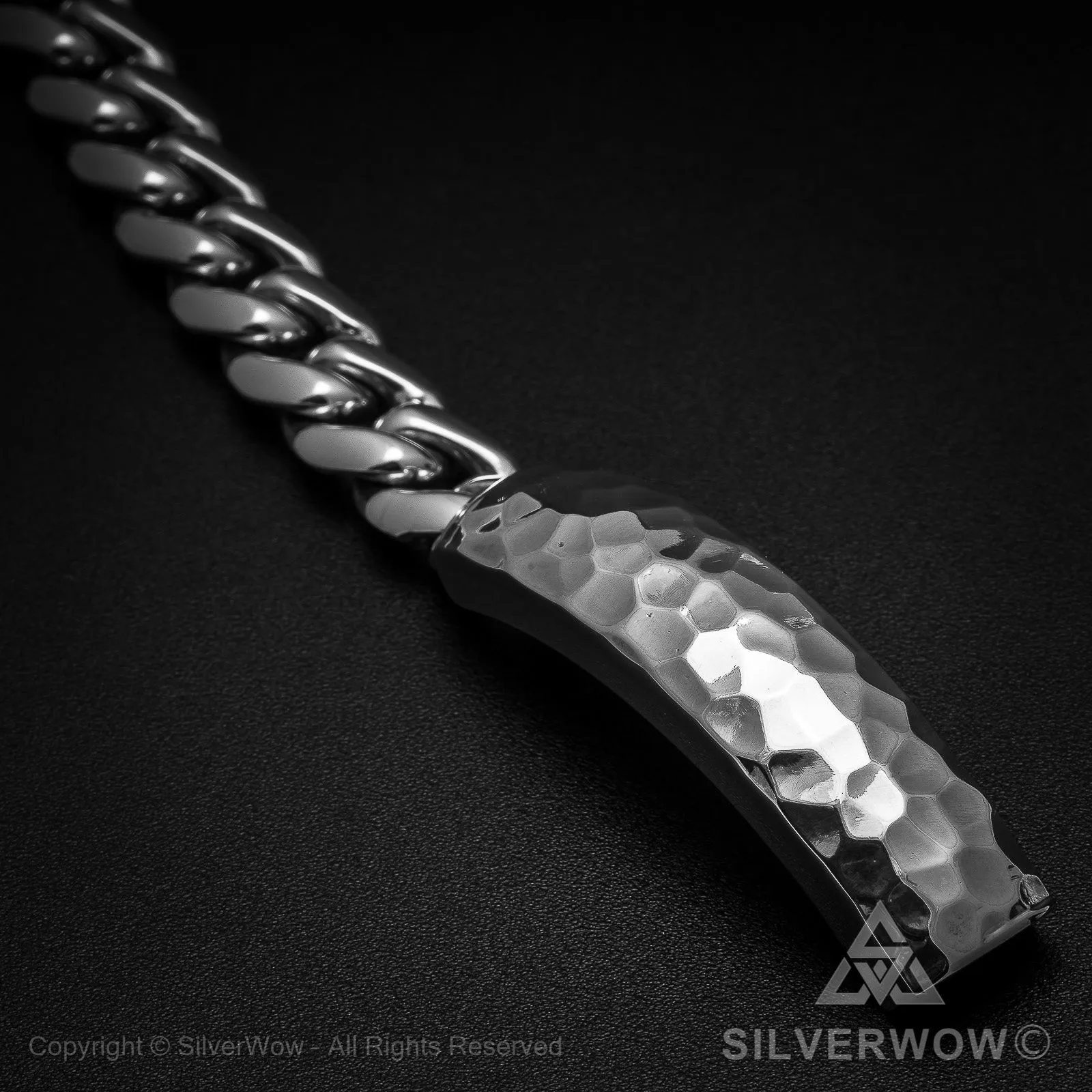 Mens Hammered ID Bracelet