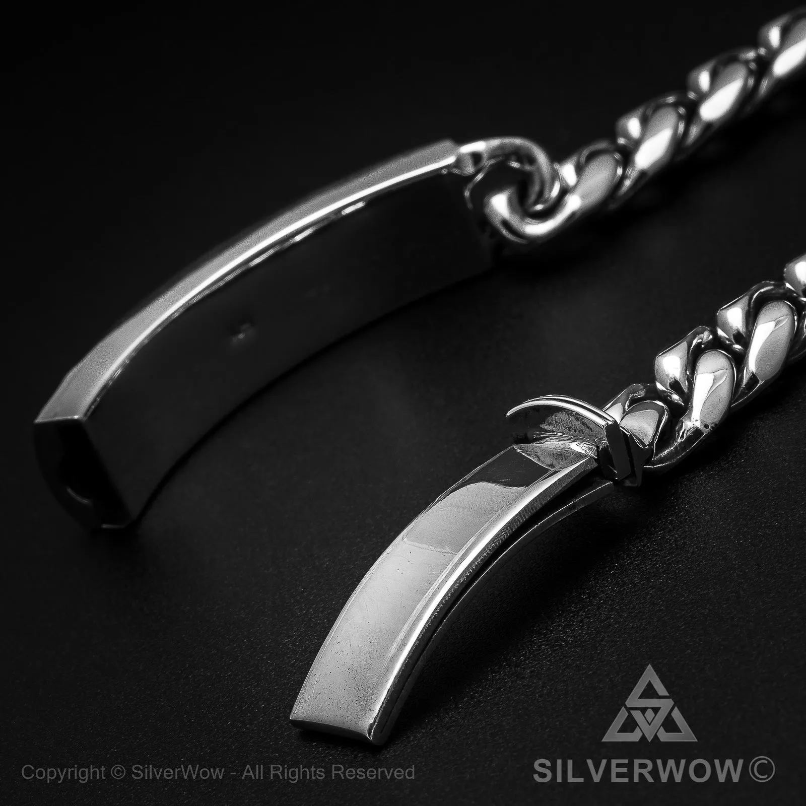 Mens Hammered ID Bracelet