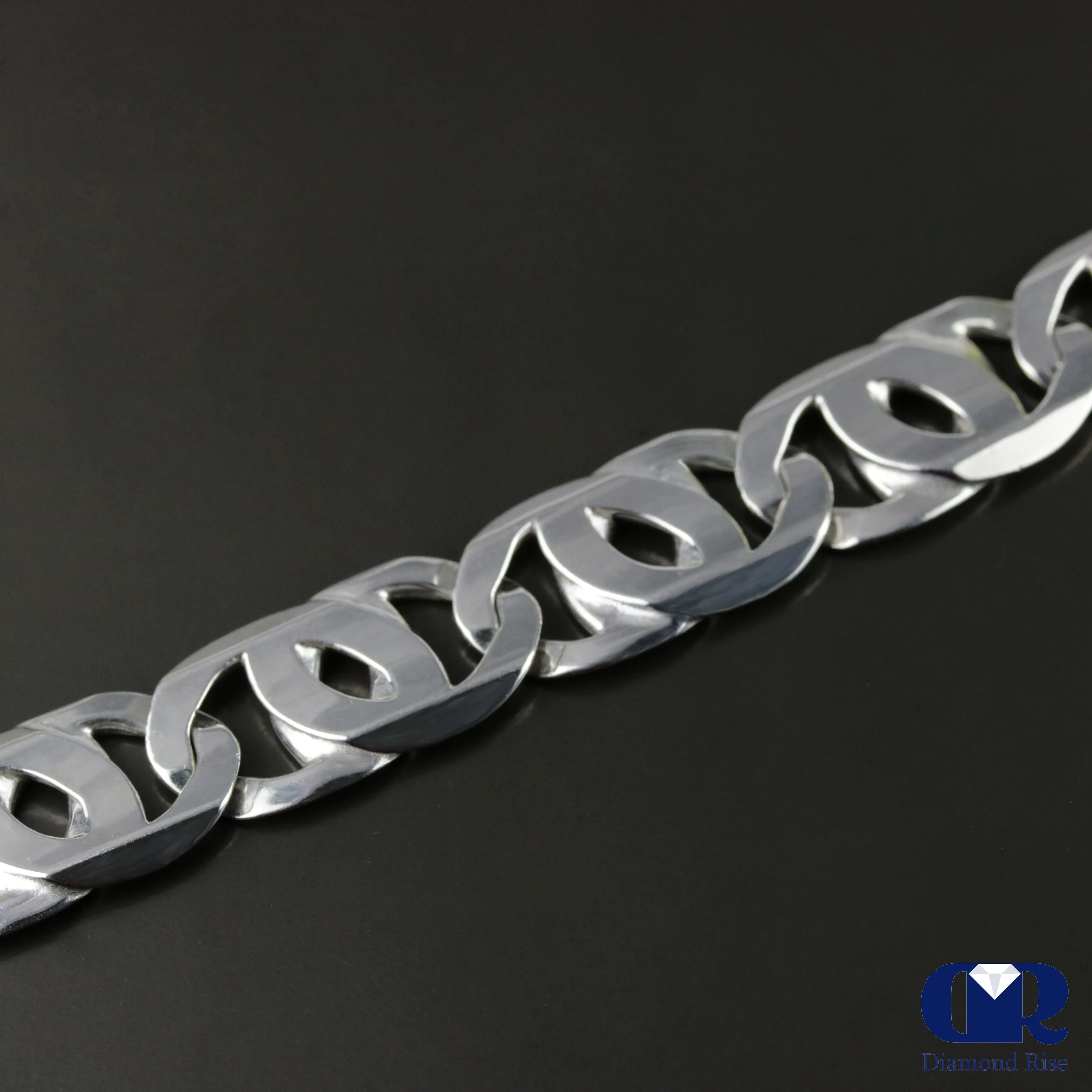 Men's Sterling Silver 13 mm Mariner Link Chain Bracelet