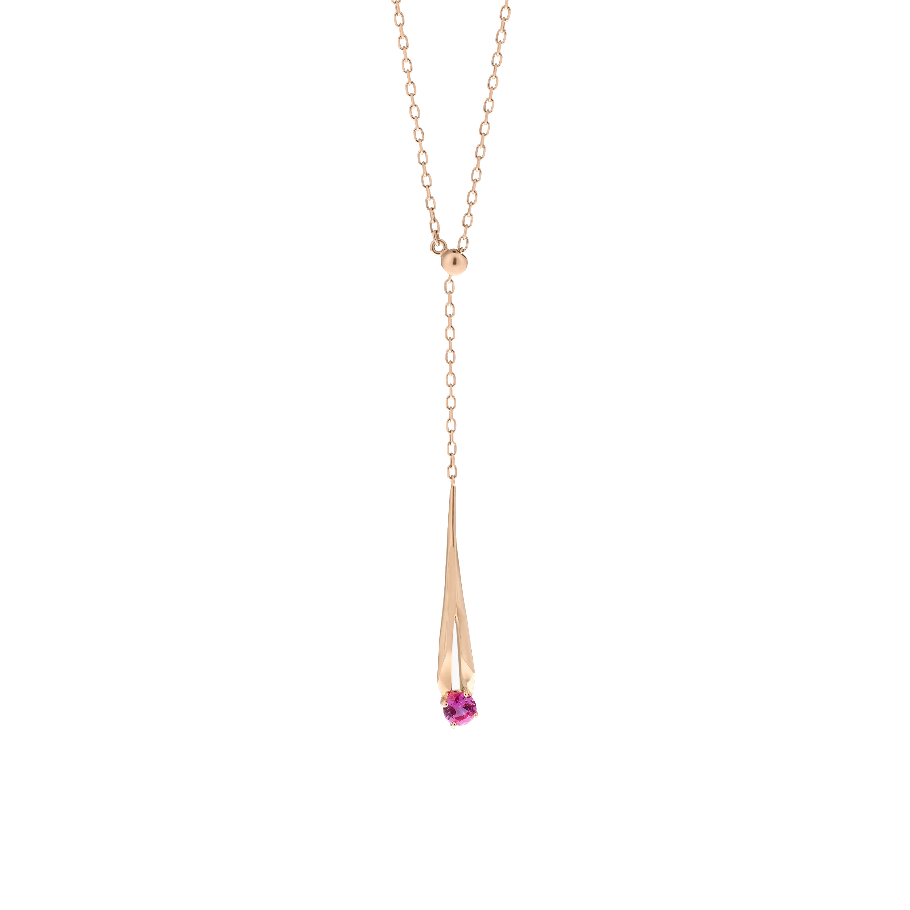 Meteor adjustable ruby lariat necklace