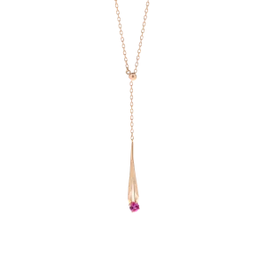 Meteor adjustable ruby lariat necklace