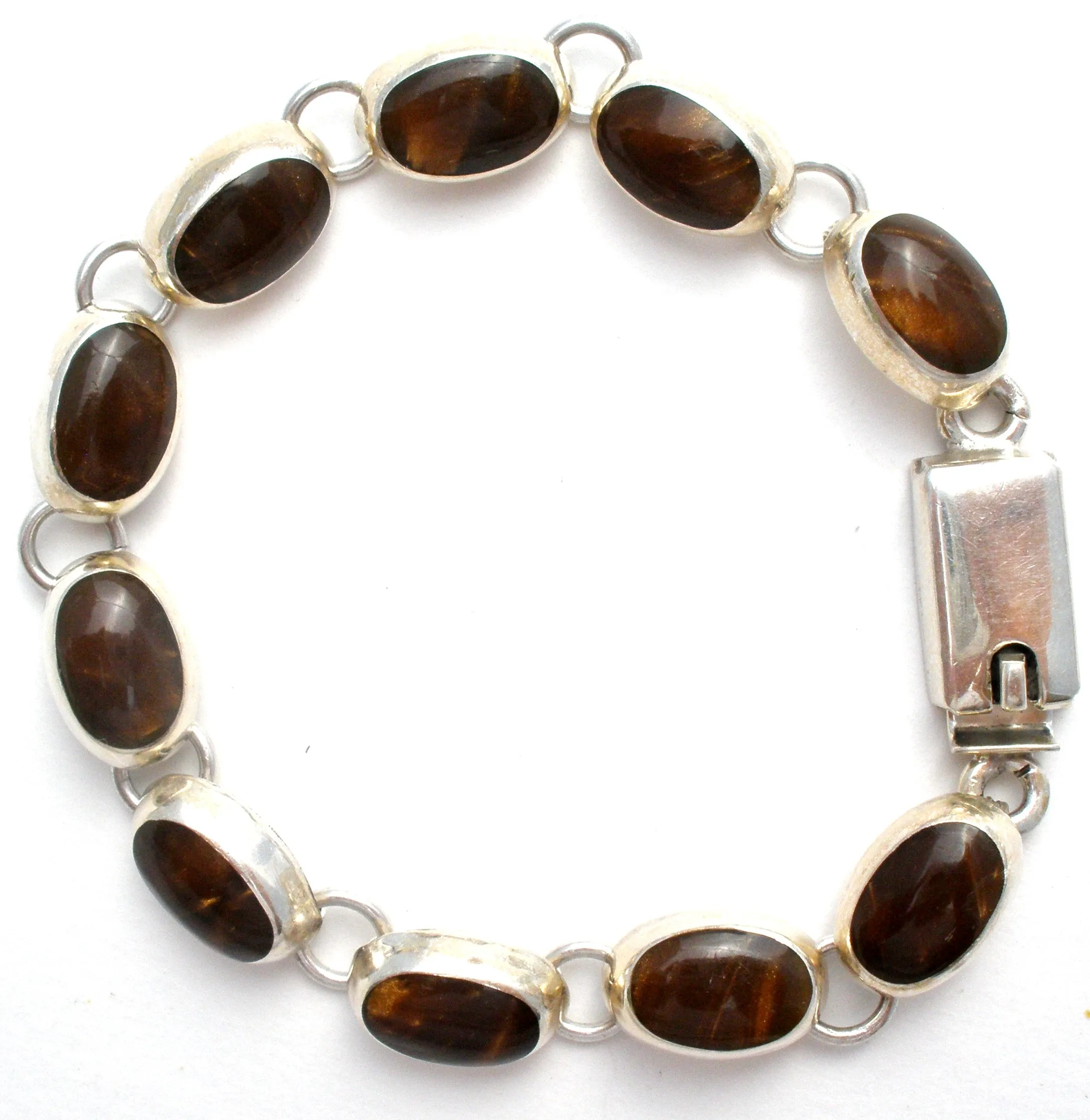 Mexican Brown Sterling Silver Bracelet Vintage