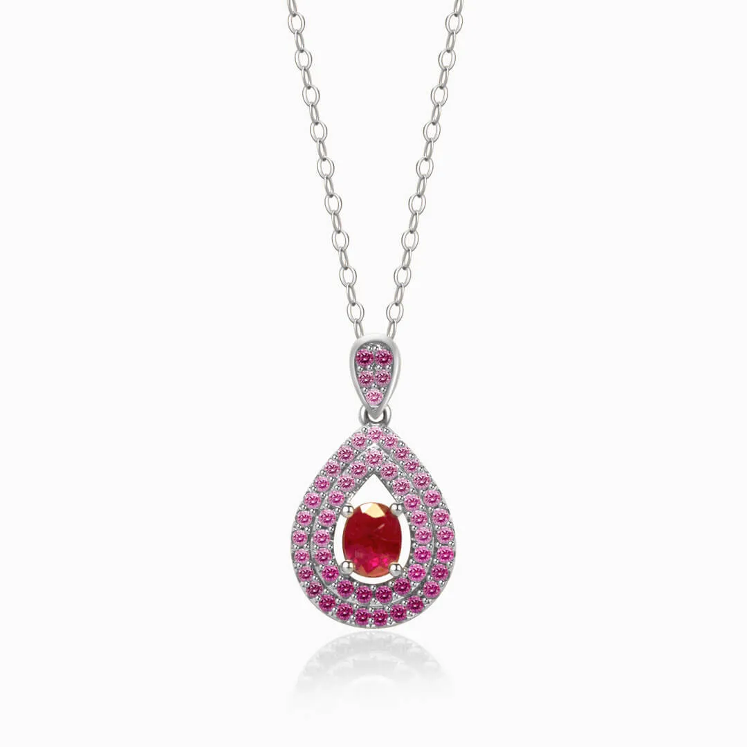 Mogok Rose Natural Ruby Necklace