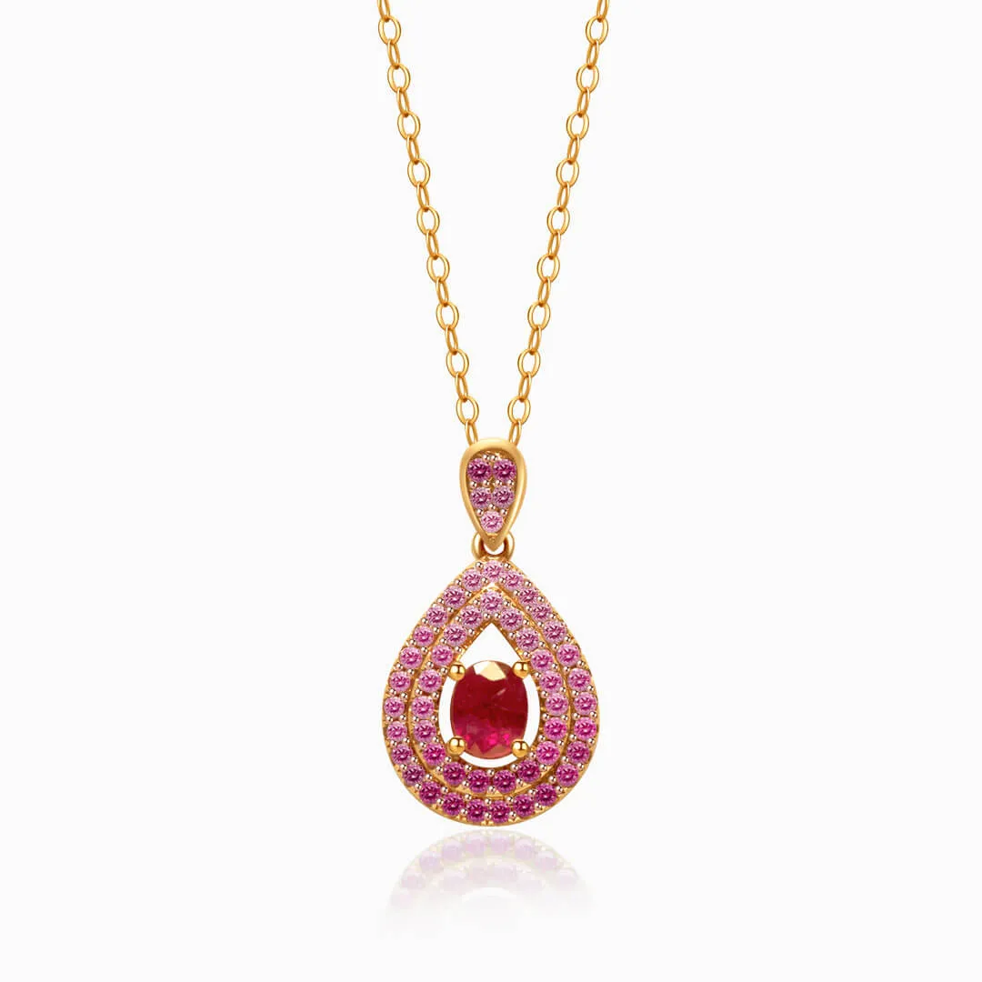 Mogok Rose Natural Ruby Necklace