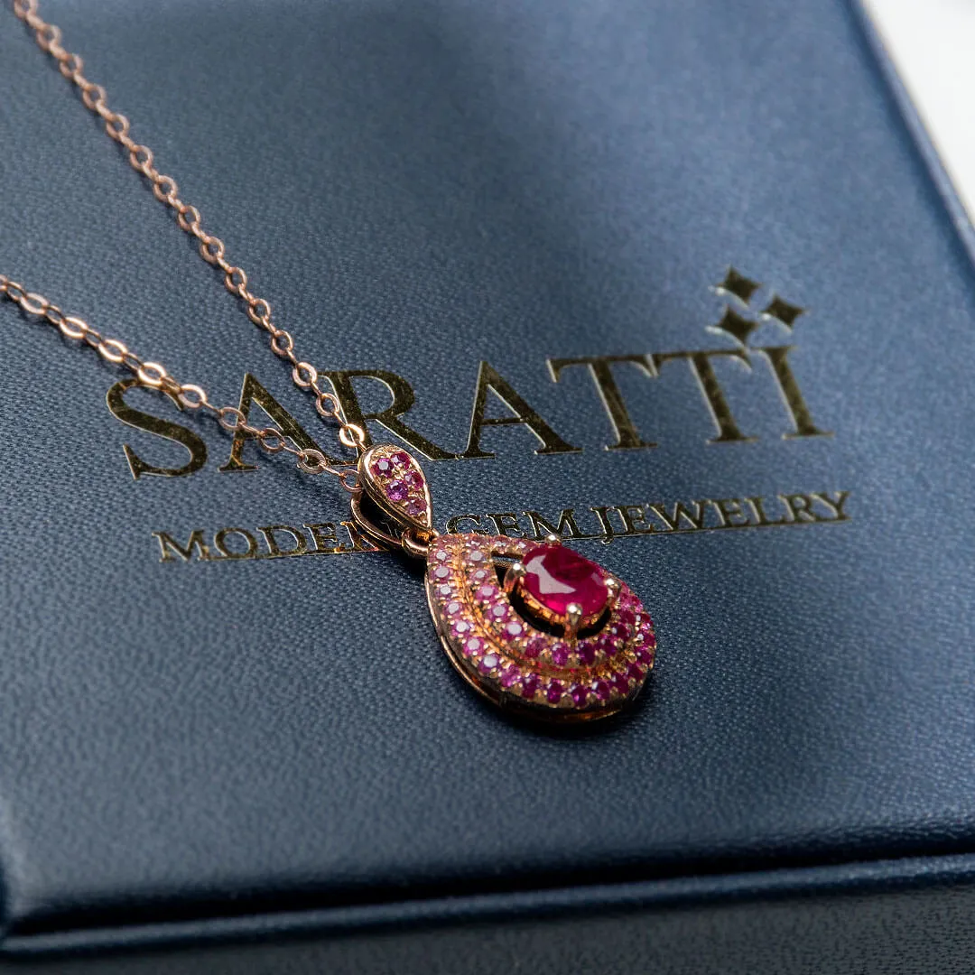 Mogok Rose Natural Ruby Necklace