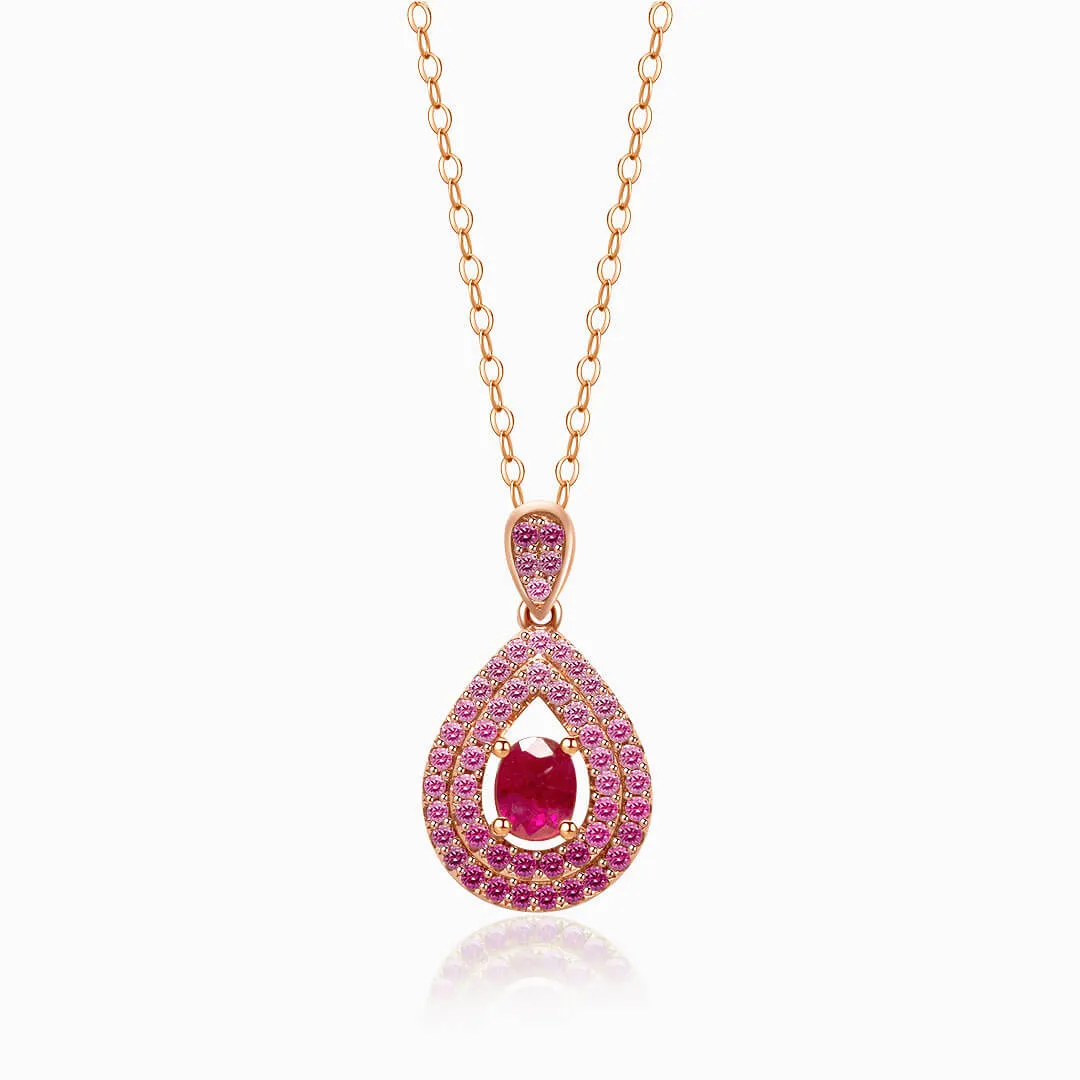 Mogok Rose Natural Ruby Necklace