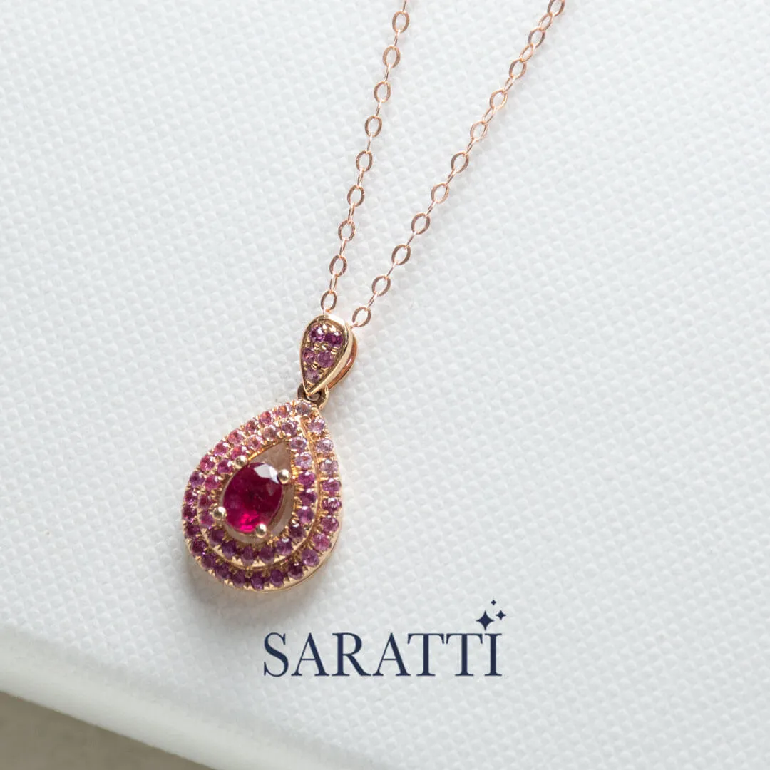 Mogok Rose Natural Ruby Necklace