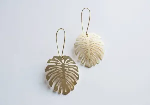 Monstera Deliciosa Leaf Earrings