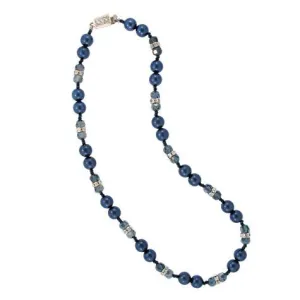 Navy Blue Beaded Necklace