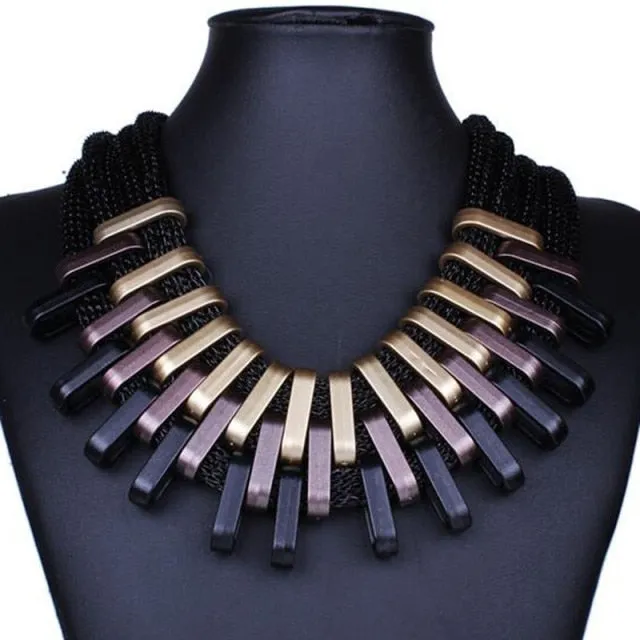 New Acrylic Punk Vintage Fashion Necklaces &Pendants Women Statement Necklace Gradient Drops Choker