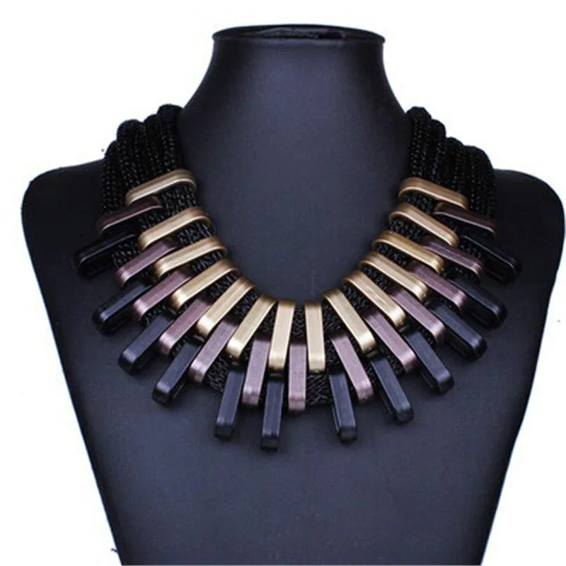 New Acrylic Punk Vintage Fashion Necklaces &Pendants Women Statement Necklace Gradient Drops Choker