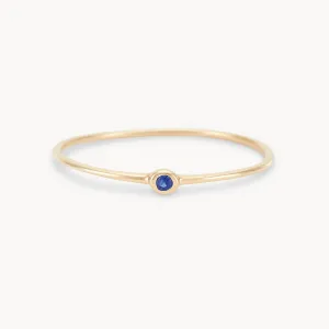 new bezel set serendipity blue sapphire ring - 10k yellow gold, precious gems