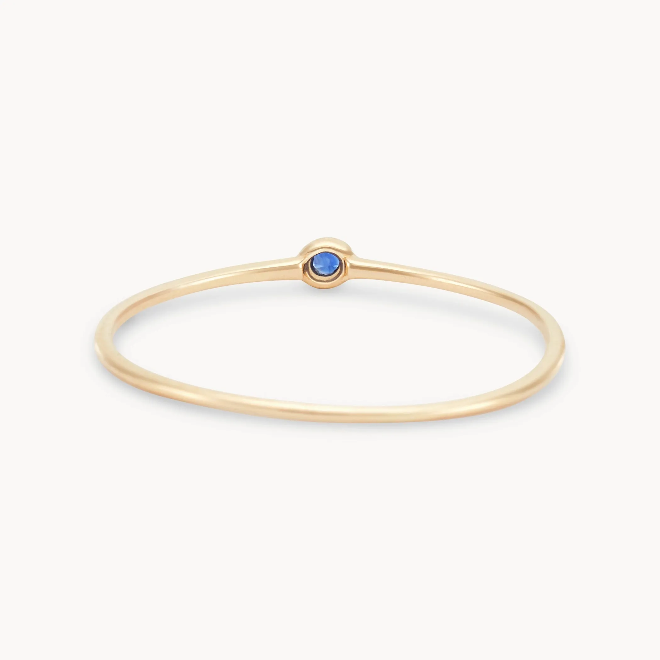 new bezel set serendipity blue sapphire ring - 10k yellow gold, precious gems