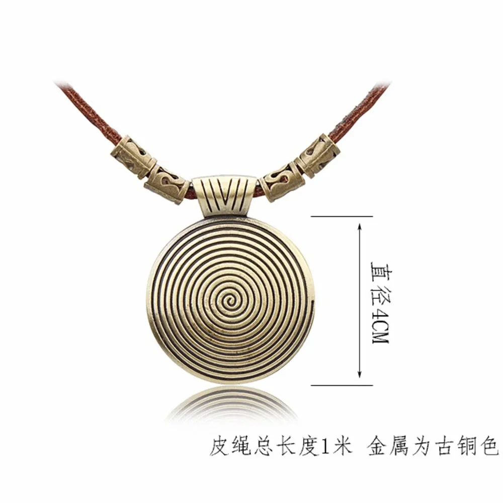 New Chokers Vintage Women Jewelry Suspension Necklace colar Long Genuine Leather Statement Necklace Woman collier kolye collares