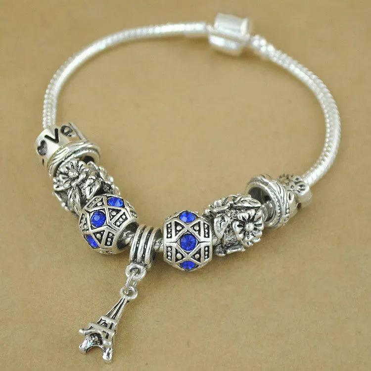 New Fashion Vintage Silver Elephant Beads Bracelets For Women DIY Beads Jewelry