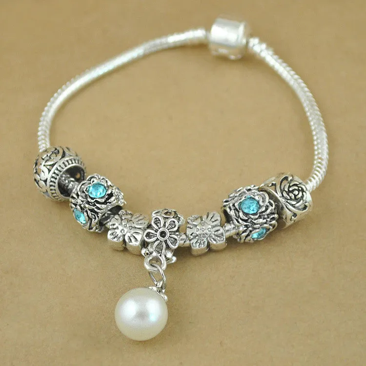 New Fashion Vintage Silver Elephant Beads Bracelets For Women DIY Beads Jewelry