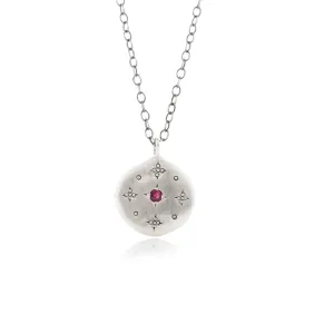 New Moon Pendant Necklace in Ruby