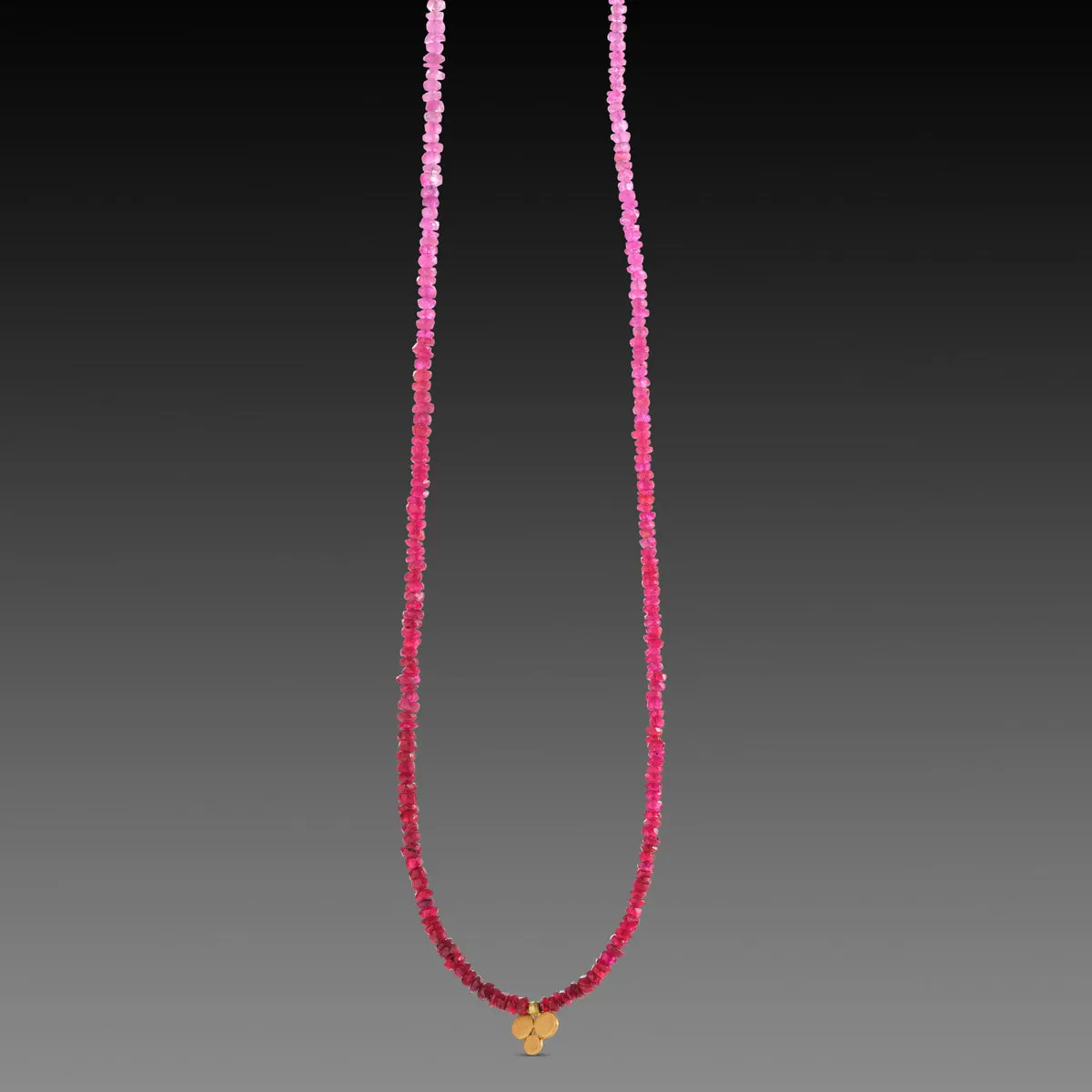 Ombre Ruby Beaded Necklace