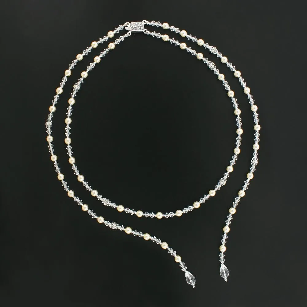 One Row Necklace with Down-the-Back Lariat