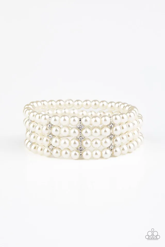 Paparazzi Bracelet ~ Stacked To The Top - White