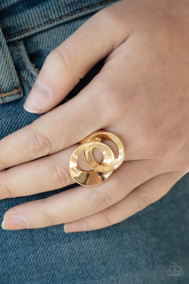 Paparazzi Ring ~ Pro Top Spin - Gold