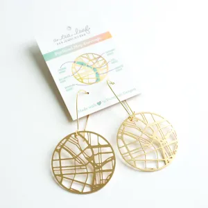 PDX Map Earrings