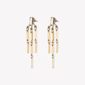 PEAKED LINK FRINGE EARRINGS