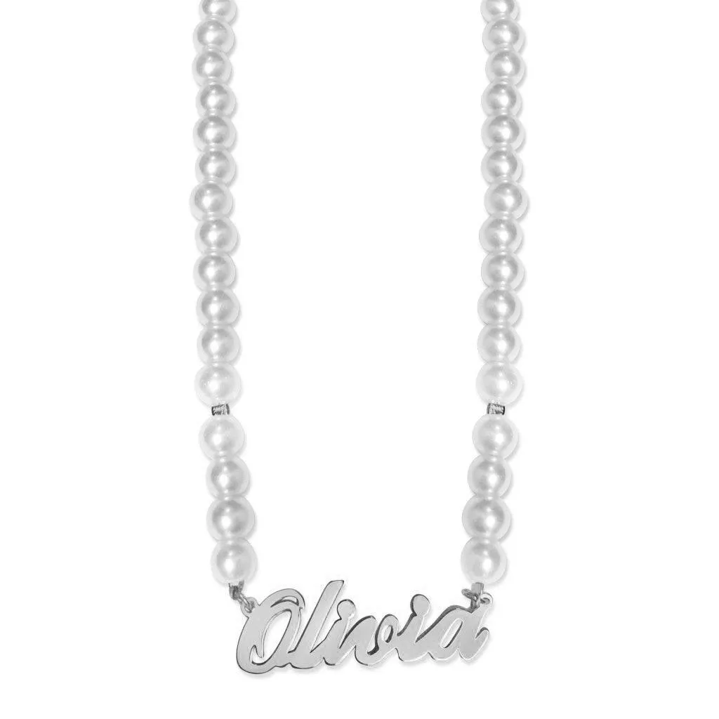 Pearl Beaded Name Necklace