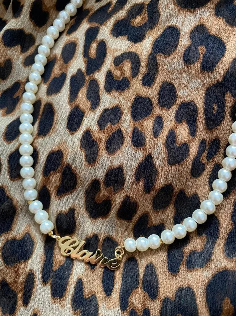 Pearl Beaded Name Necklace