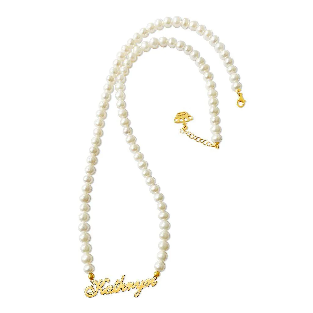 Pearl Beaded Name Necklace