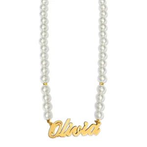 Pearl Beaded Name Necklace