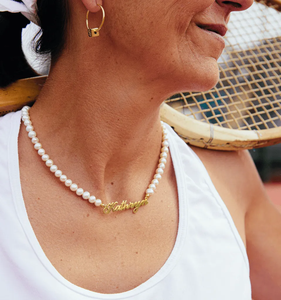 Pearl Beaded Name Necklace