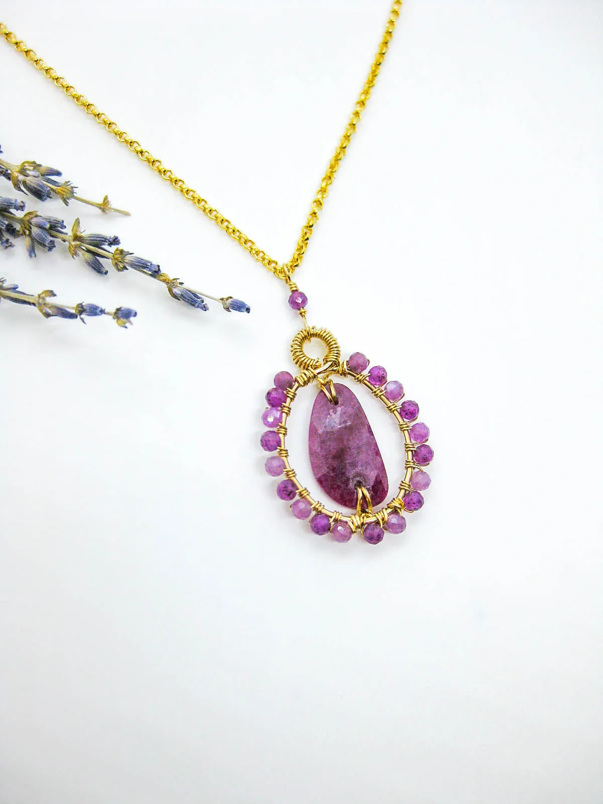 Peony: Ruby Necklace - n607oak