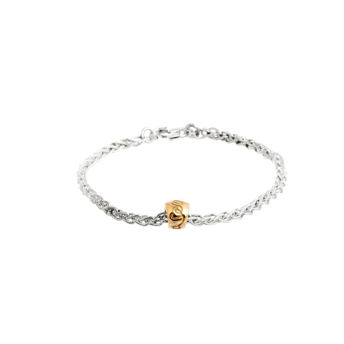 Que Sera Silver & Solid Gold Bracelet