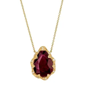 Queen Water Drop Ruby Necklace with Sprinkled Diamonds | Ready to Ship