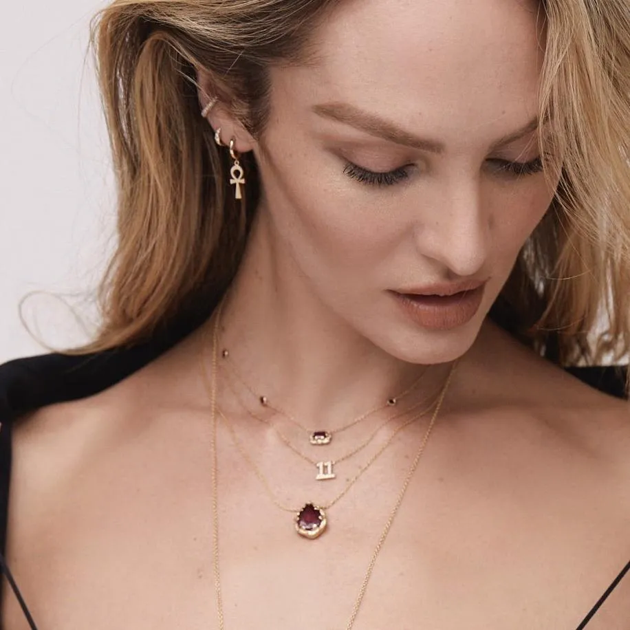 Queen Water Drop Ruby Necklace with Sprinkled Diamonds | Ready to Ship